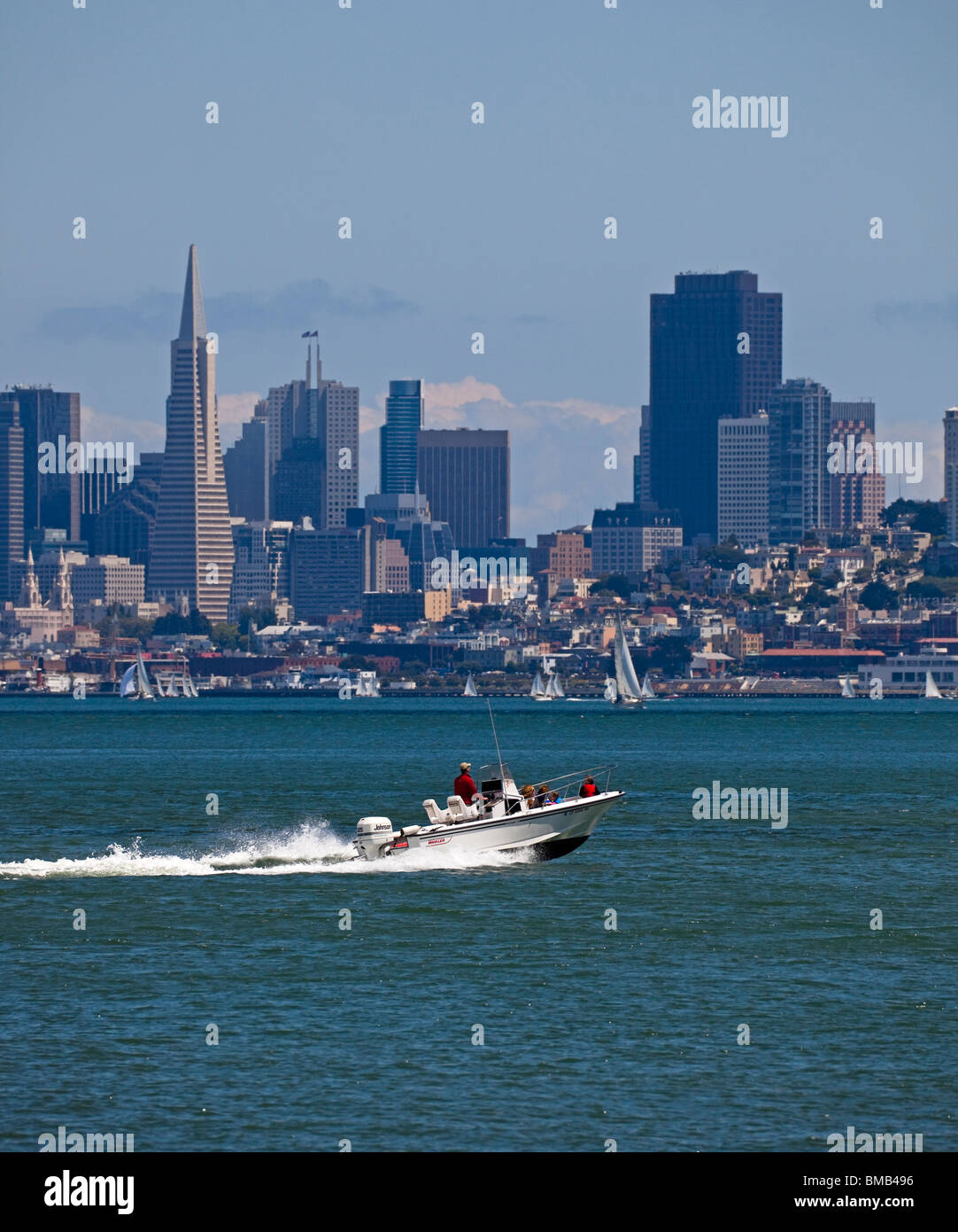 Location dans la baie de San Francisco avec des toits, California, USA Banque D'Images