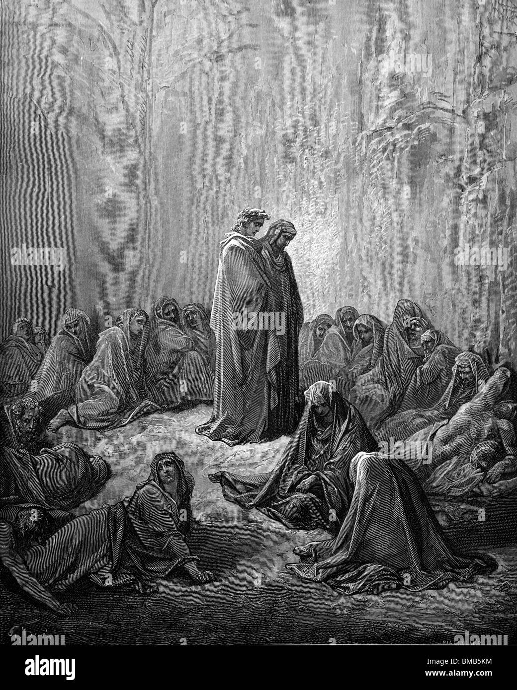 Gravure de Gustave Doré de la Divine Comédie de Dante Alighieri 'Purgatoire et le paradis