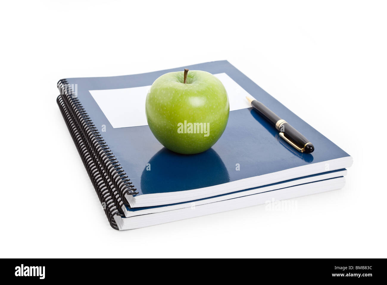Pomme verte et pour les manuels, Close up Banque D'Images