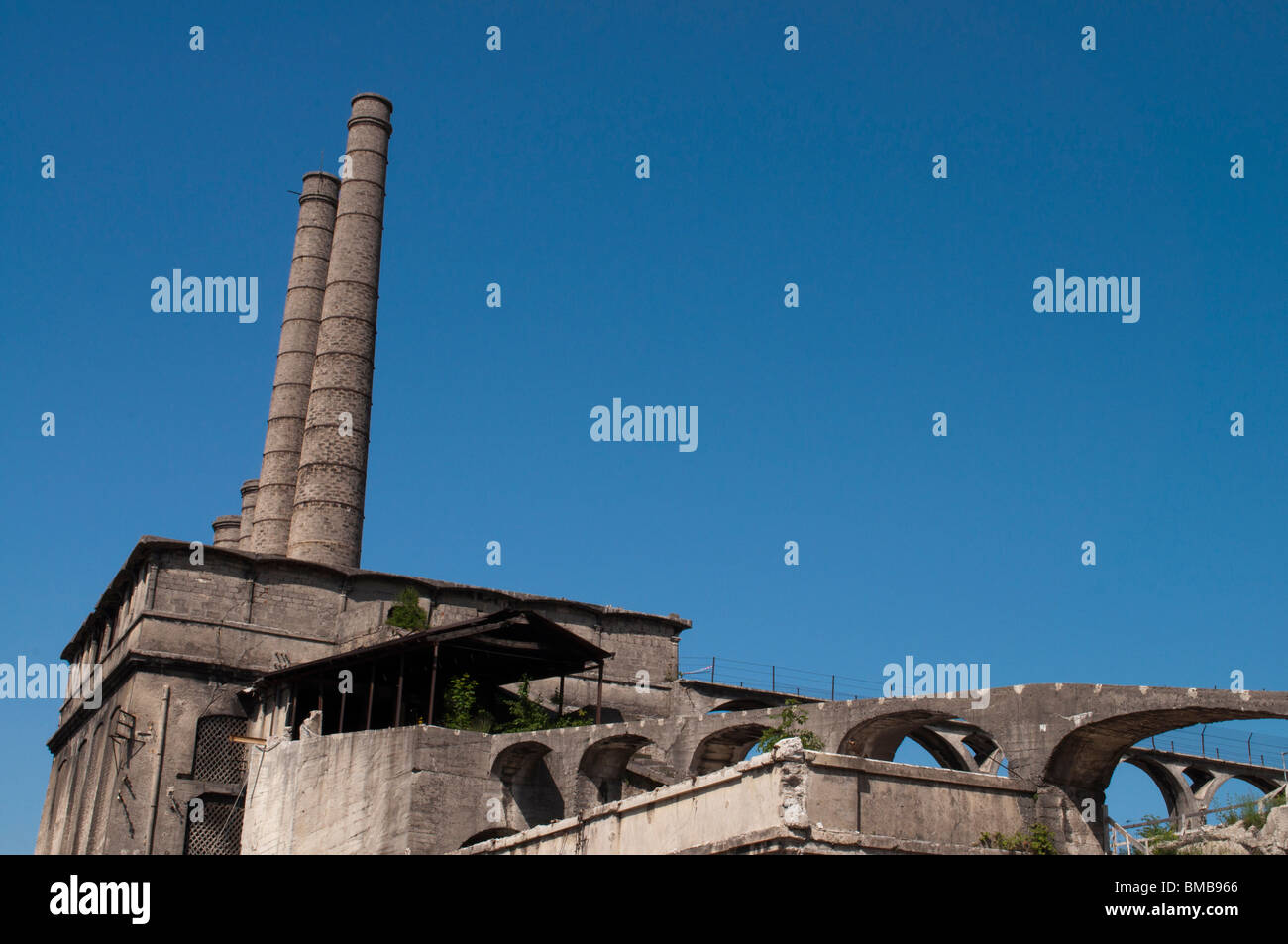 Ancienne usine industrielle paysage, Bergamo Italie Banque D'Images