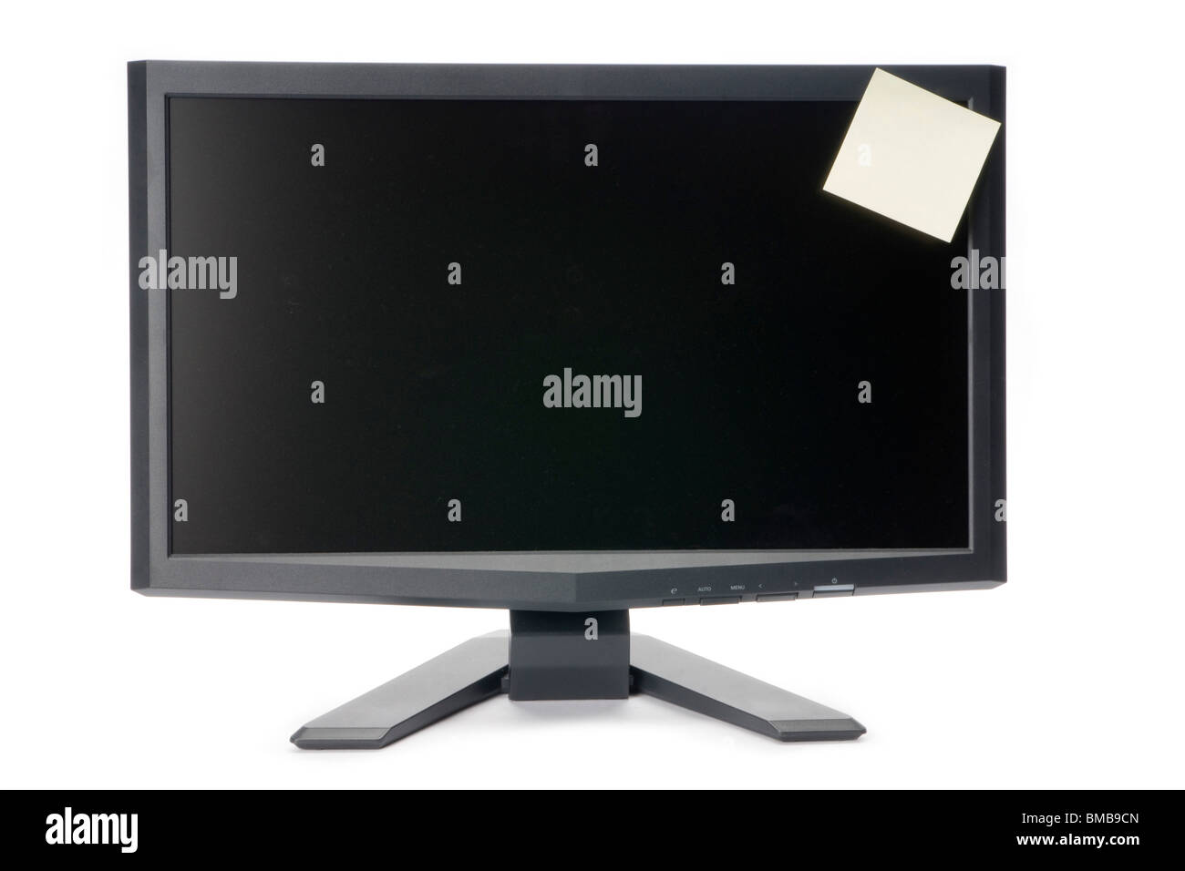Comupter moniteur avec post-it post-it Banque D'Images Comupter moniteur avec post-it post-it Banque D'Images