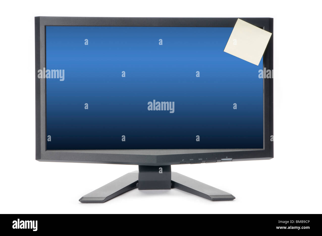 Comupter moniteur avec post-it post-it Banque D'Images Comupter moniteur avec post-it post-it Banque D'Images