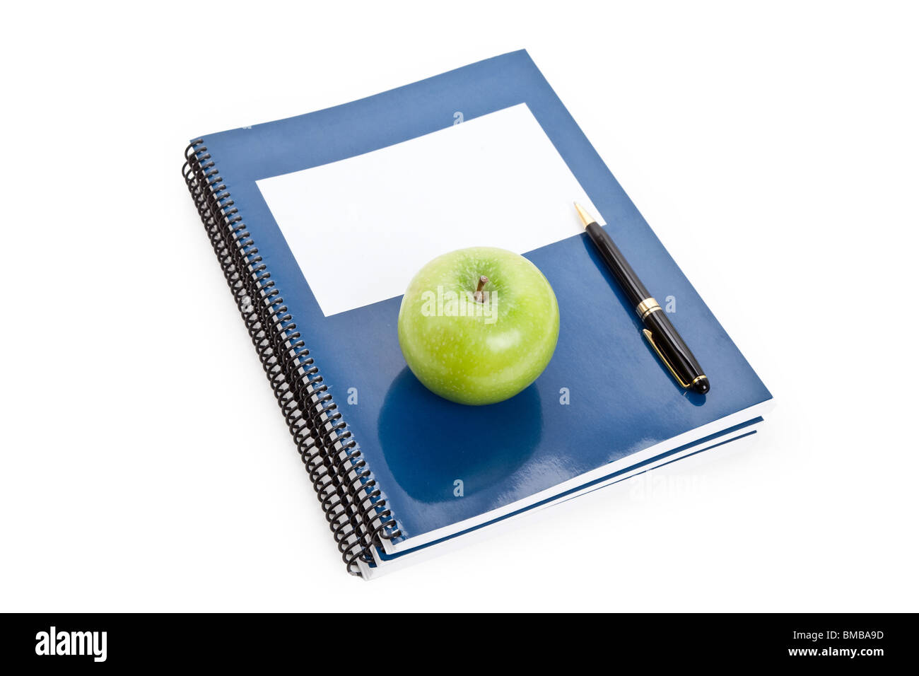 Pomme verte et pour les manuels, Close up Banque D'Images