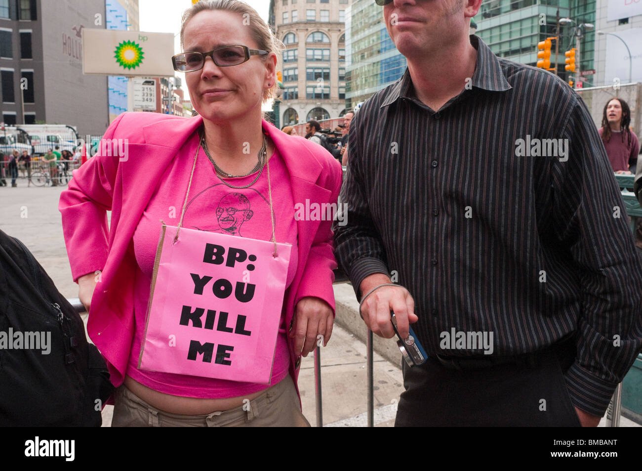 New York, NY Code Rose protestation activistes BP oil spill ©Stacy Walsh Rosenstock/Alamy Banque D'Images