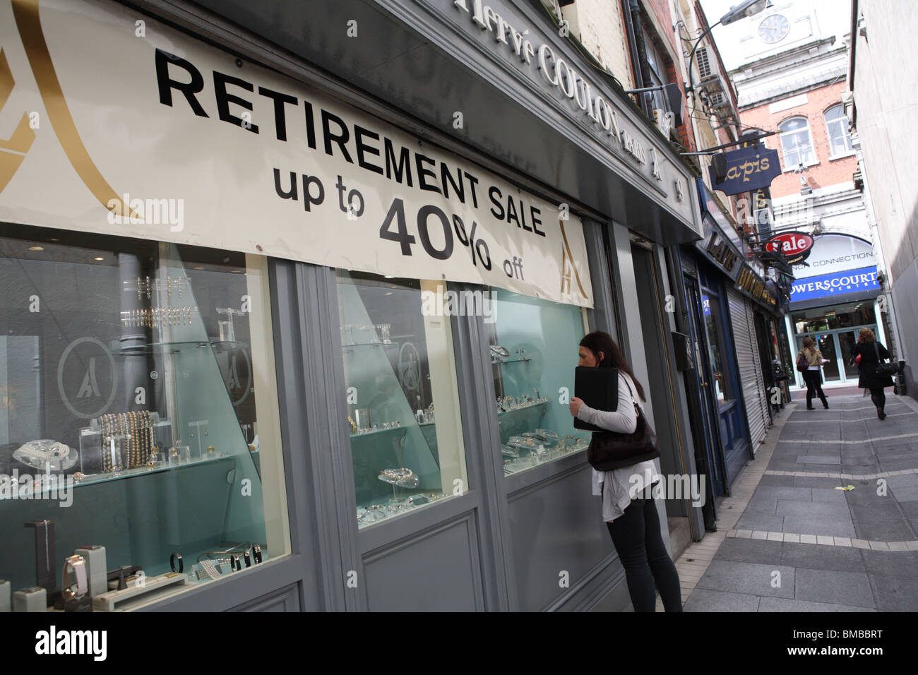 Vente de la retraite. La ville de Dublin. L'Irlande. Banque D'Images