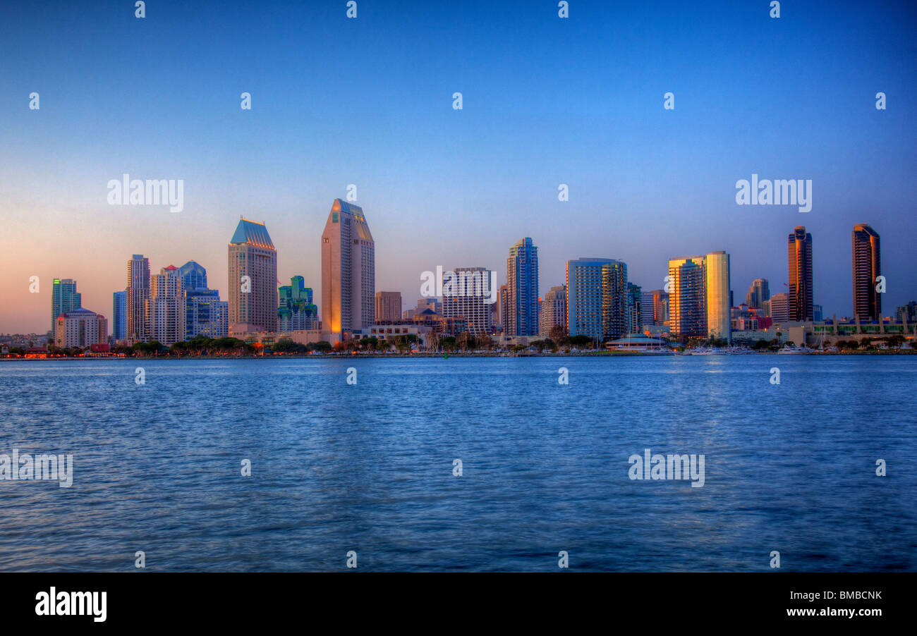 San Diego, Californie à nuit Banque D'Images