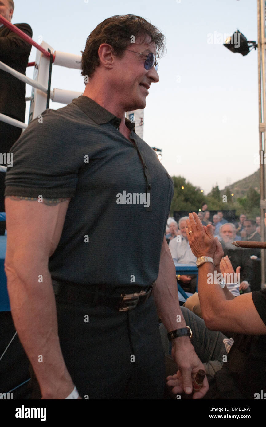 Sylvester Stallone à l'événement de Boxe Banque D'Images