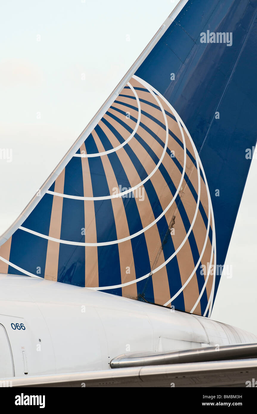 Le logo de Continental Airlines comme vu sur une queue d'un de ses jets de passagers. Banque D'Images