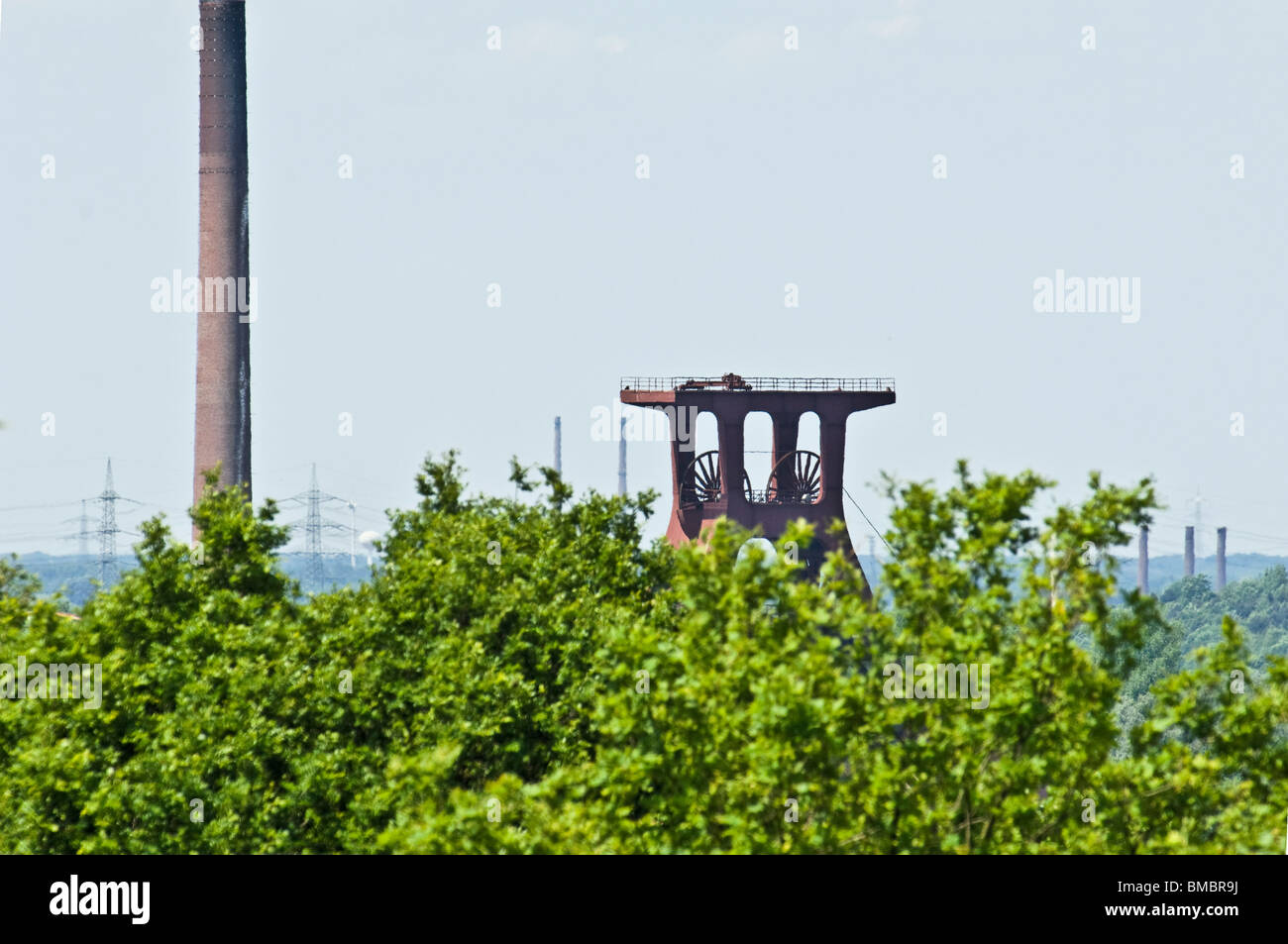 Zeche Zollverein Schachtzeichen signe l'arbre de la mine de charbon de Zollverein Capitale Européenne de la Culture 2010 Banque D'Images