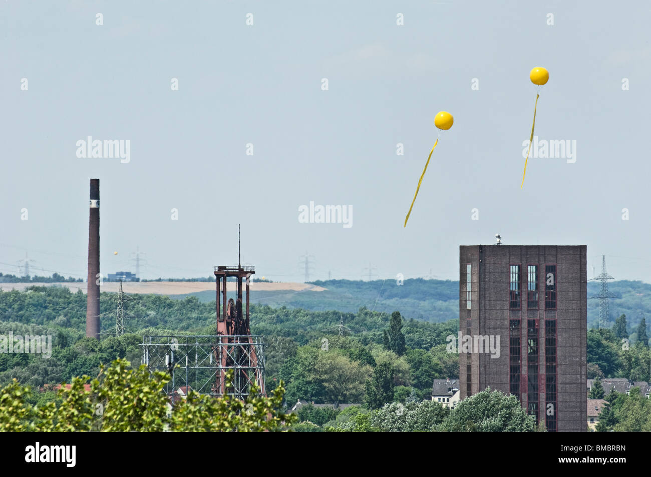 Zeche Zollverein Schachtzeichen signe l'arbre de la mine de charbon de Zollverein Capitale Européenne de la Culture 2010 Banque D'Images