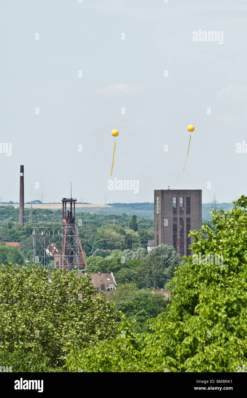 Zeche Zollverein Schachtzeichen signe l'arbre de la mine de charbon de Zollverein Capitale Européenne de la Culture 2010 Banque D'Images