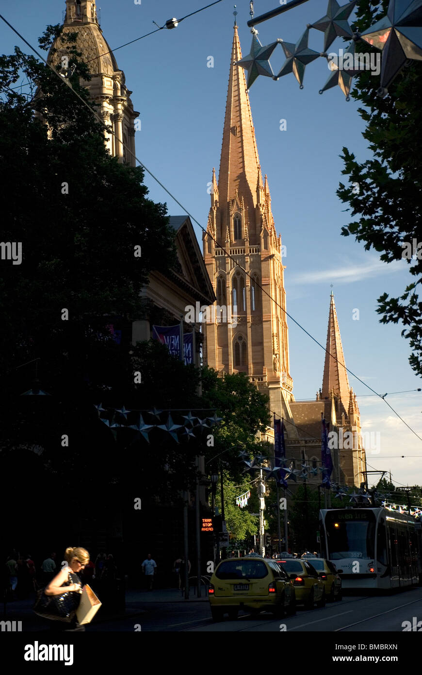 St. La Cathédrale Saint-Paul, Swanston Street Melbourne Victoria Australia Banque D'Images