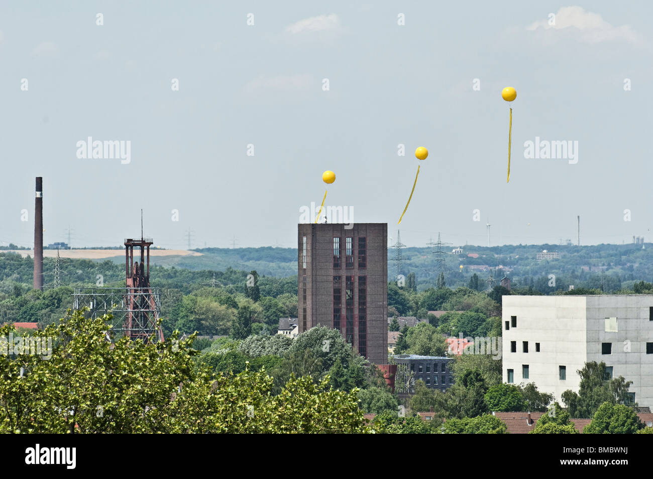 Zeche Zollverein Schachtzeichen signe l'arbre de la mine de charbon de Zollverein Capitale Européenne de la Culture 2010 Banque D'Images