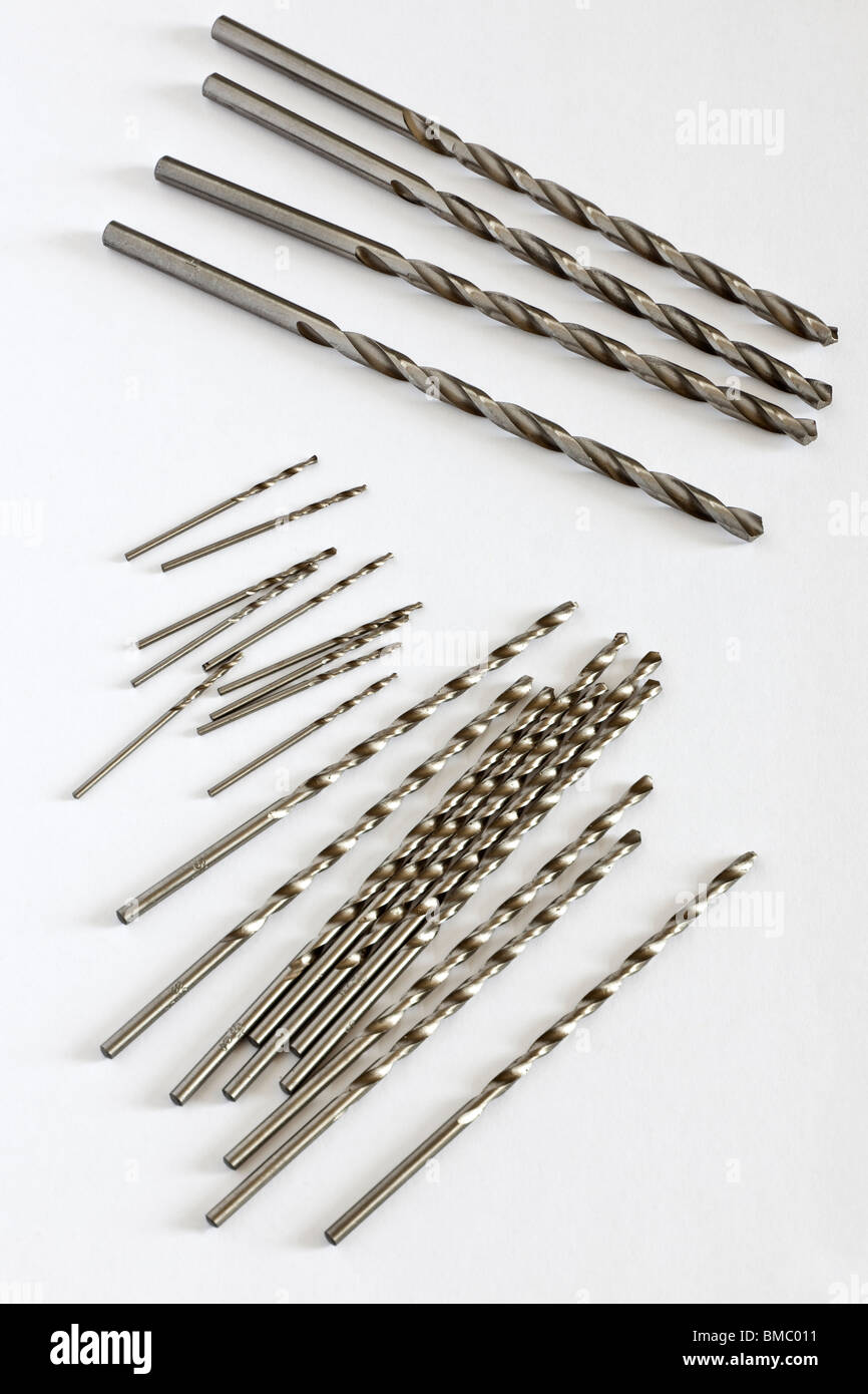 Sélection de différentes tailles de Twist drill bits Banque D'Images