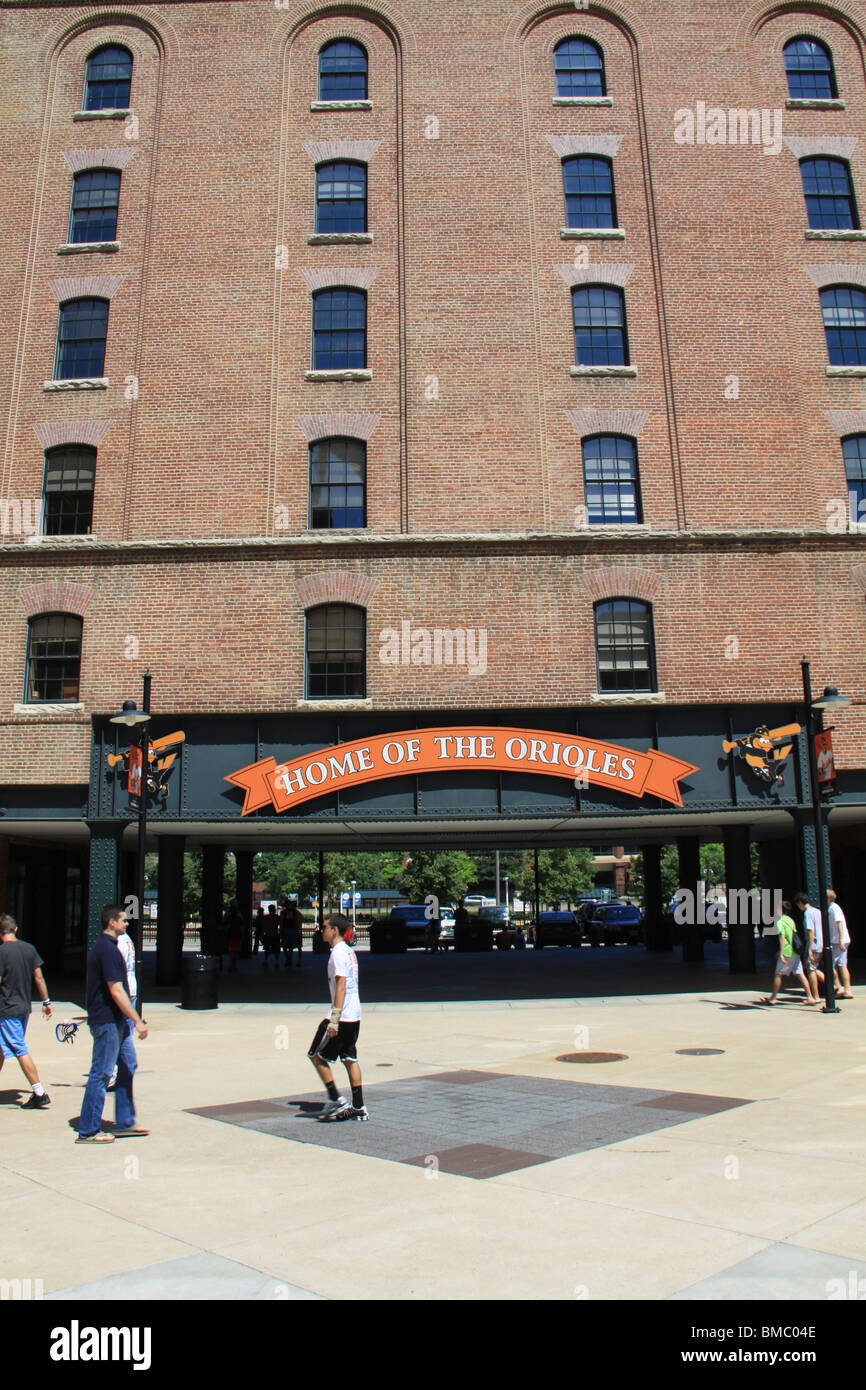 L'Oriole Park at Camden Yards, la belle-baseball seule installation au centre-ville de Baltimore, est la résidence officielle de l'Orioles. Banque D'Images