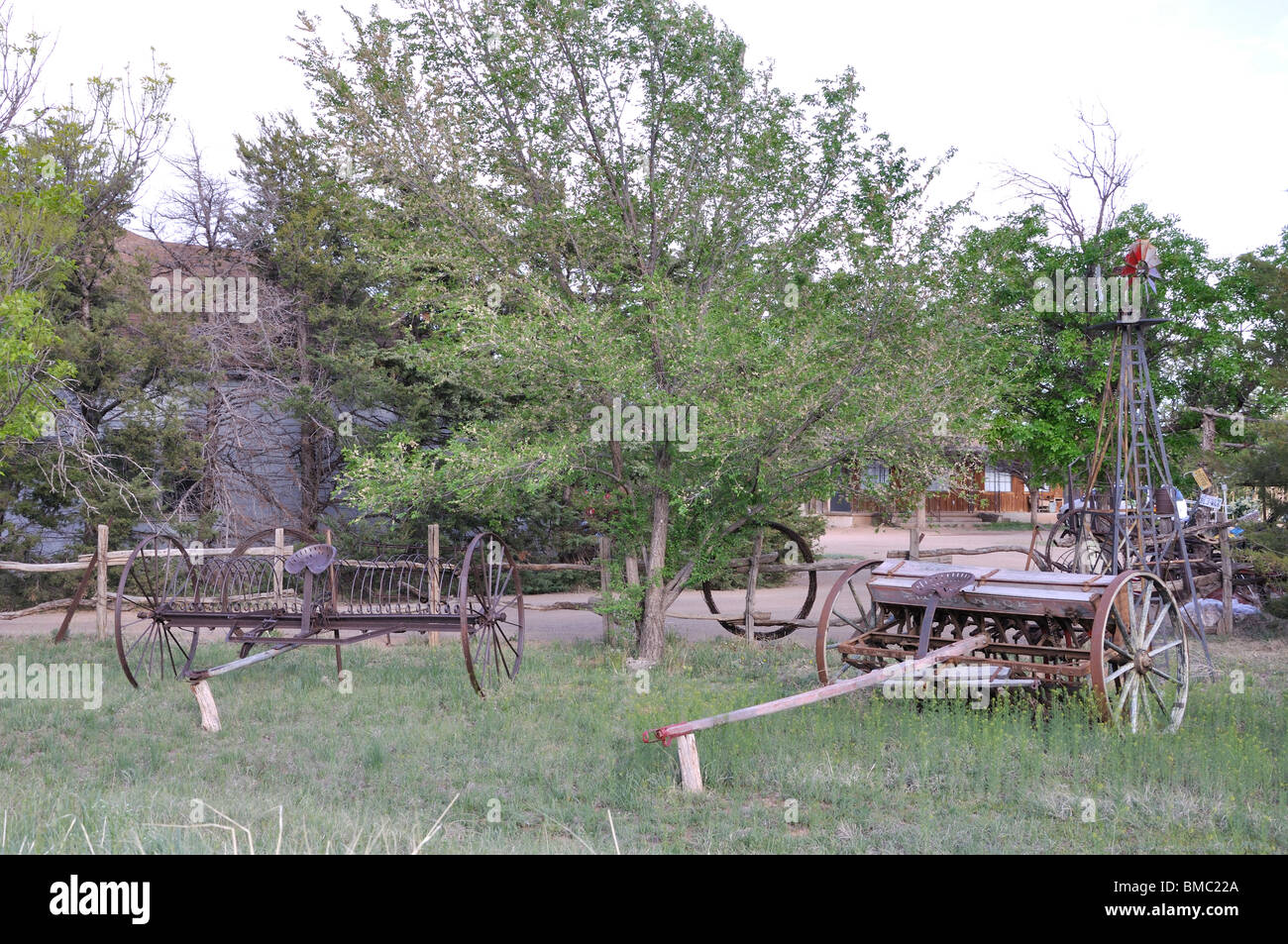 Ancienne ferme de l'équipement, New Mexico, USA Banque D'Images