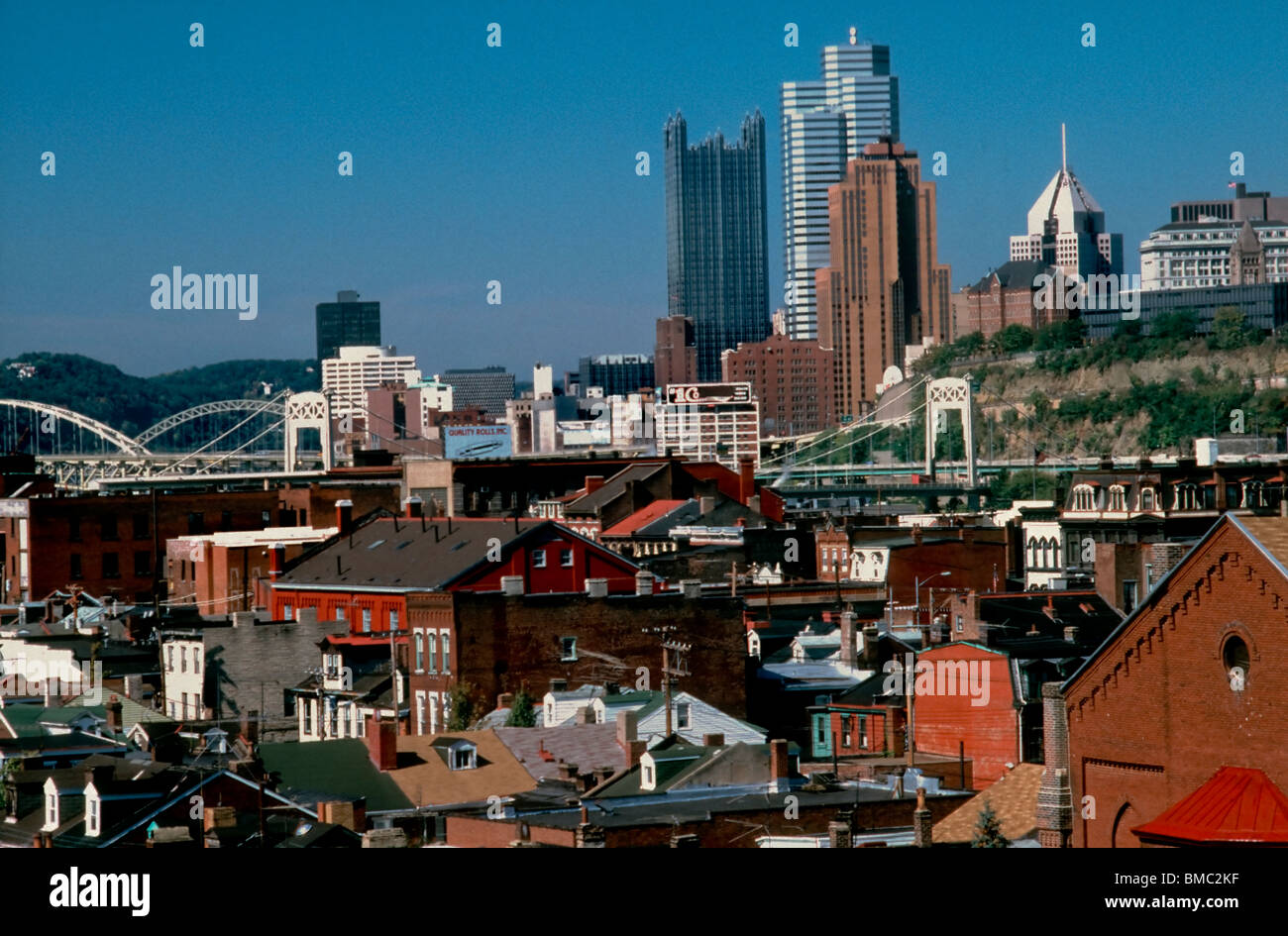 Pittsburgh, PA, États-Unis d'Amérique - Centre-ville paysage urbain, d'horizon, du côté sud, l'embourgeoisement [USA] Banque D'Images