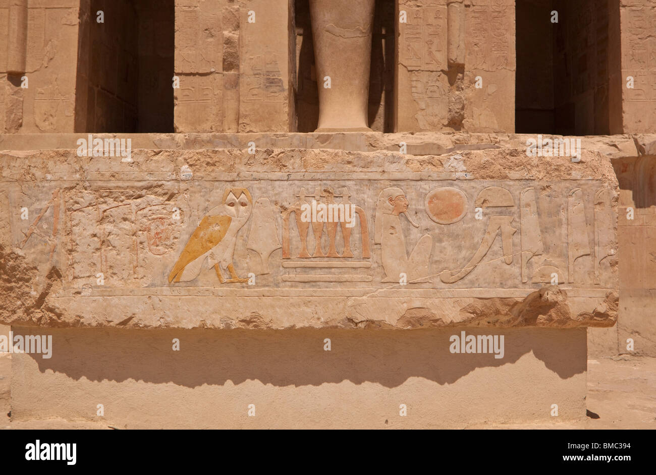 Une étude des hiéroglyphes en Egypte Banque D'Images