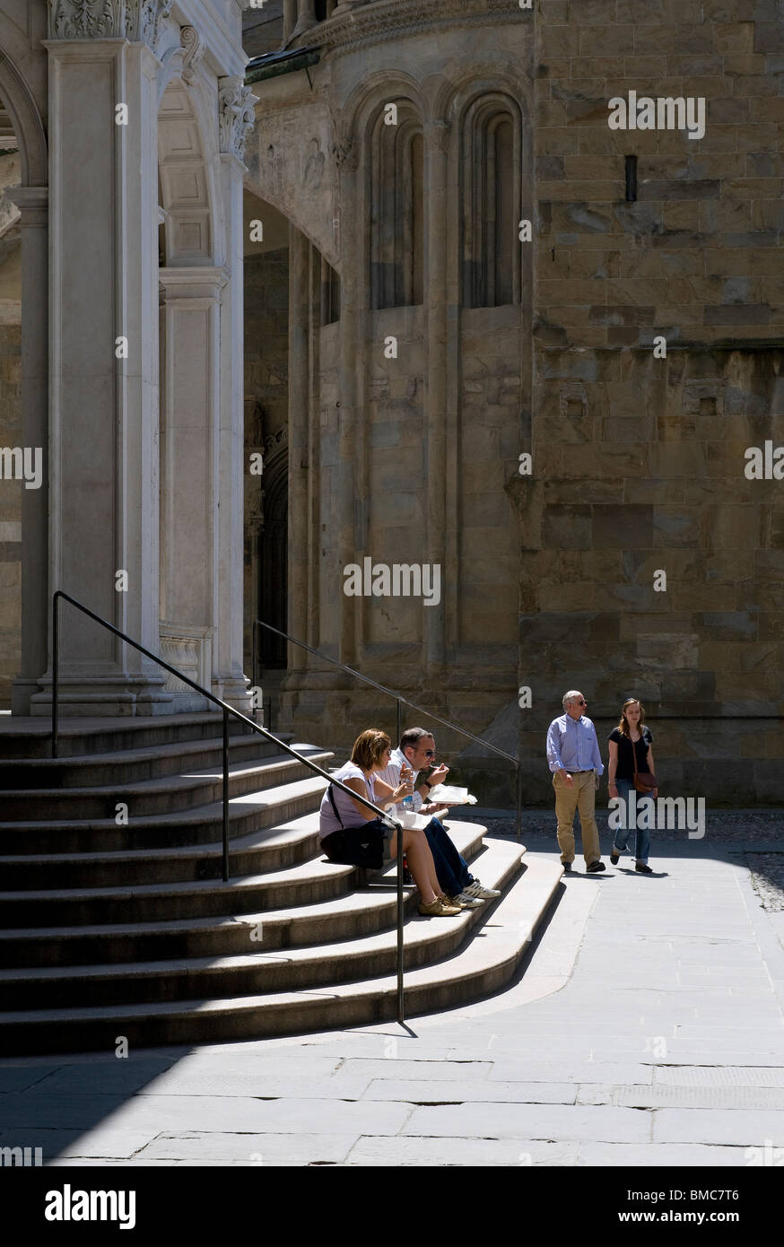 Les touristes, Bergamo, Italie Banque D'Images