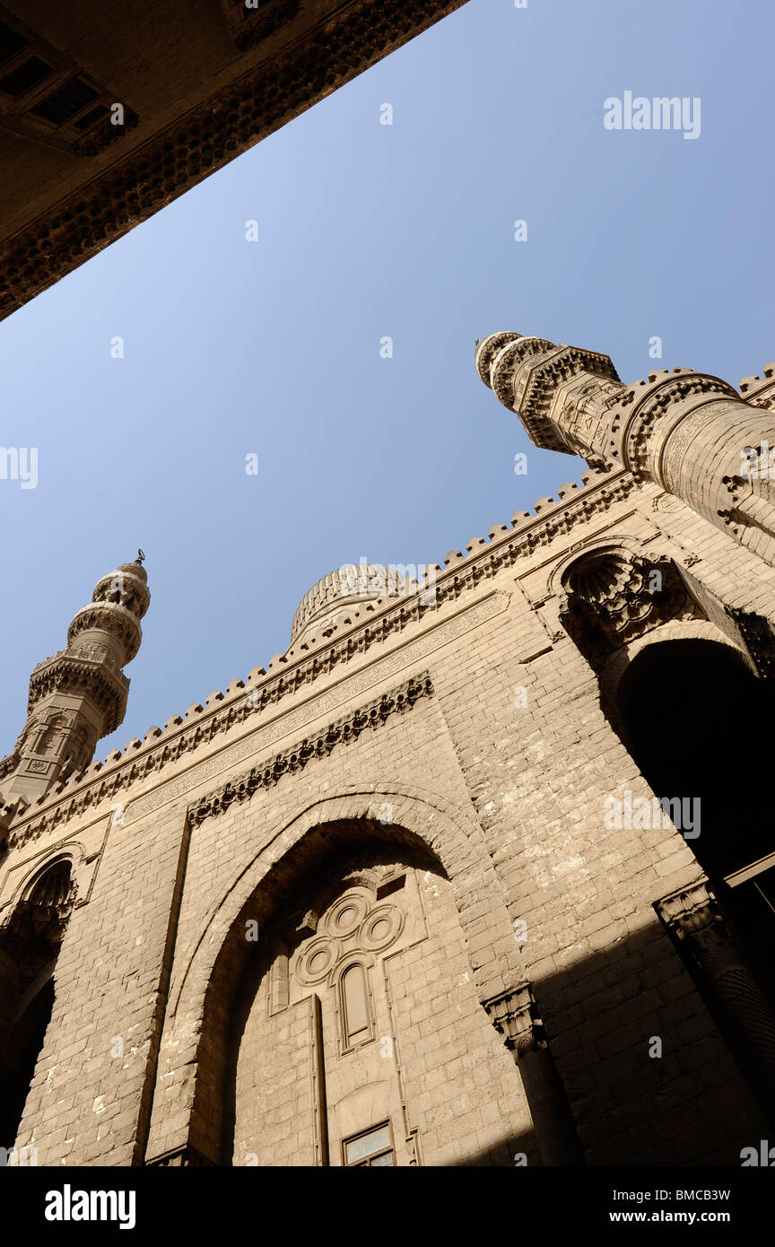 Les minarets de la mosquée Al Rifai et Sultan Hassan mosquée, Le Caire , Egypte Banque D'Images