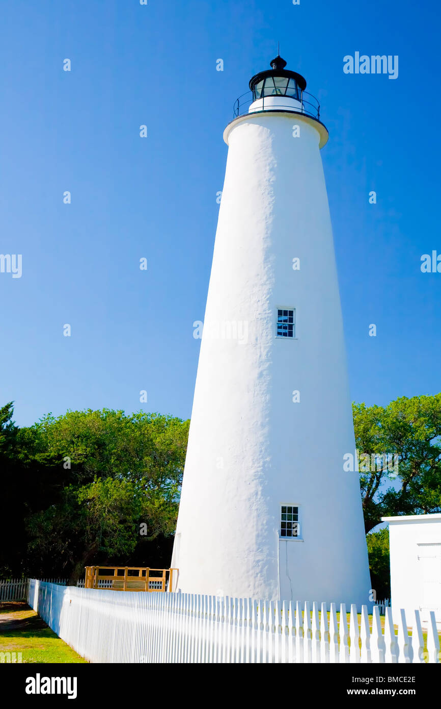 Ocracoke Island phare sur les Outer Banks de Caroline du Nord. Banque D'Images