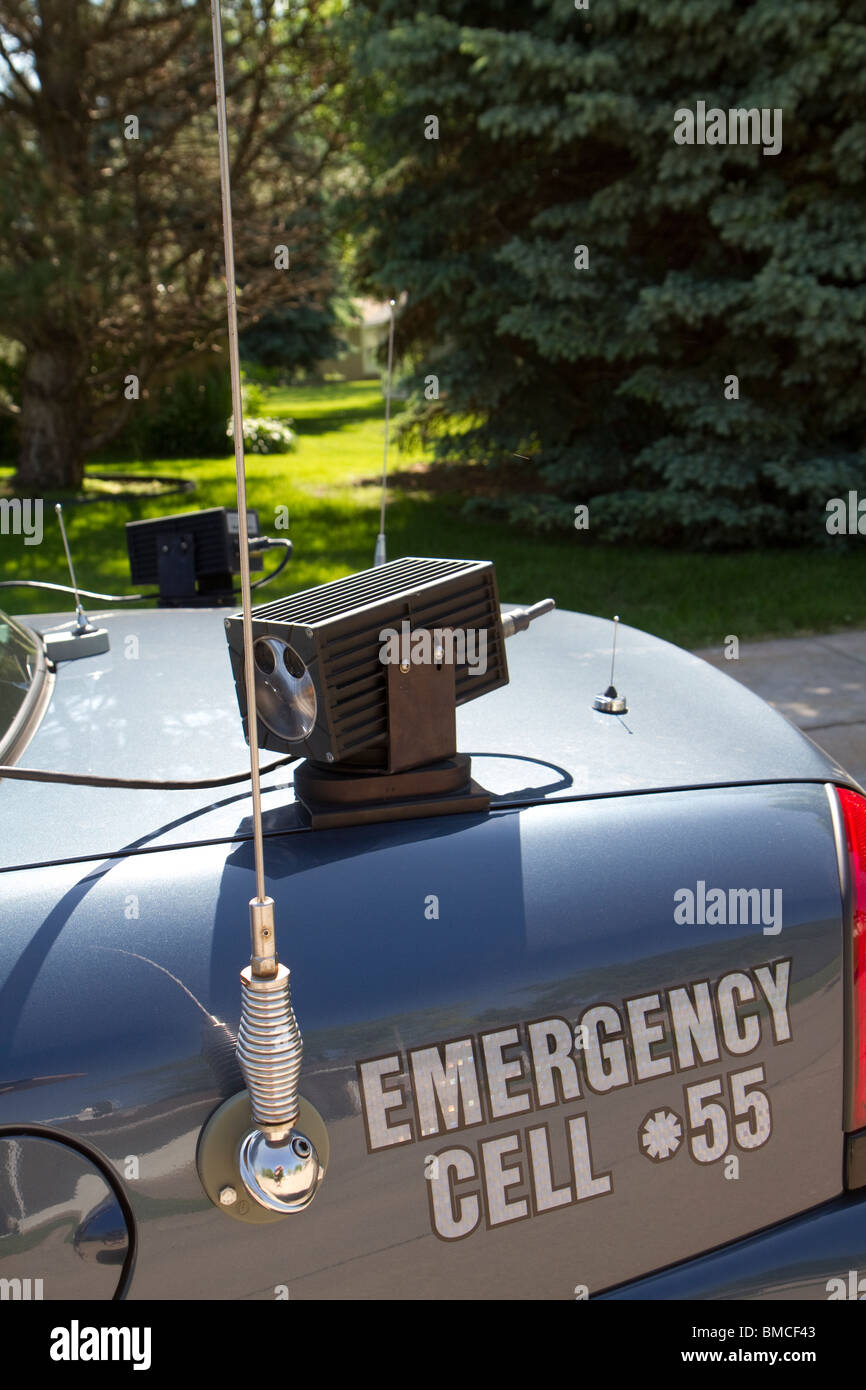 Le système de lecteur de plaques montées sur le tronc d'un Nebraska State Patrol Ford Crown Victoria Police Interceptor. Banque D'Images