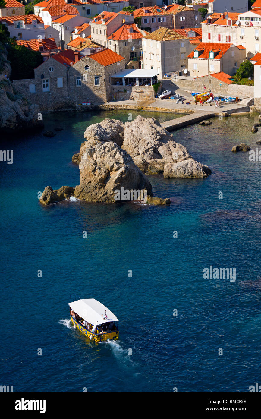 Belle vue d'une crique pittoresque à Dubrovnik, Croatie Banque D'Images