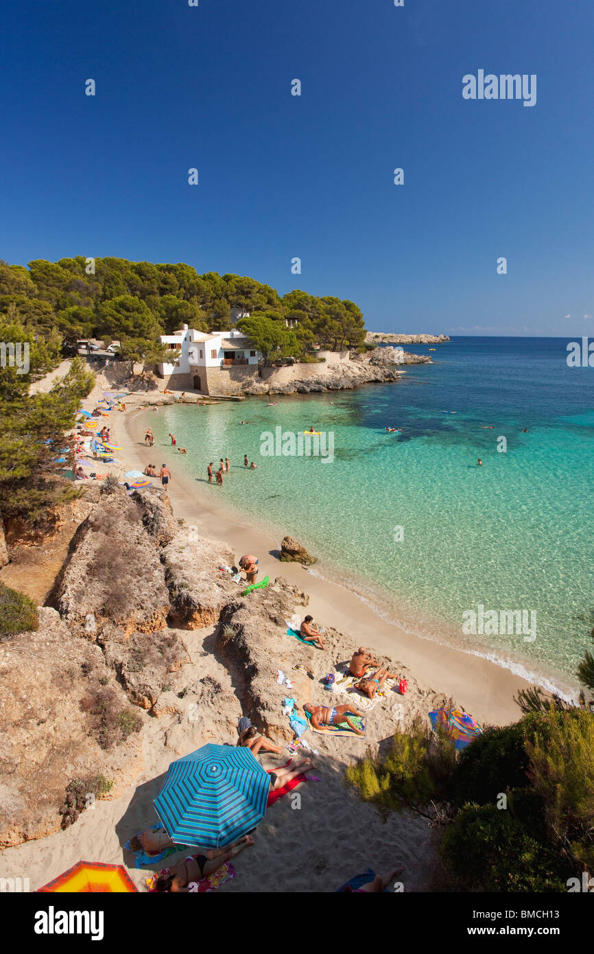 Vue sur la baie de Cala Gat près de Cala Ratjada Majorque Majorque Espagne Europe Banque D'Images