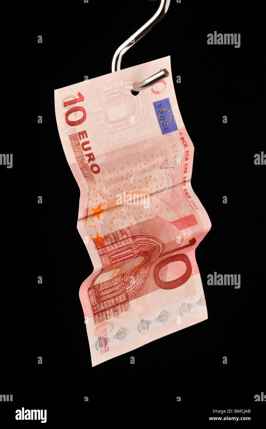 Note sur dix euros Hook Banque D'Images