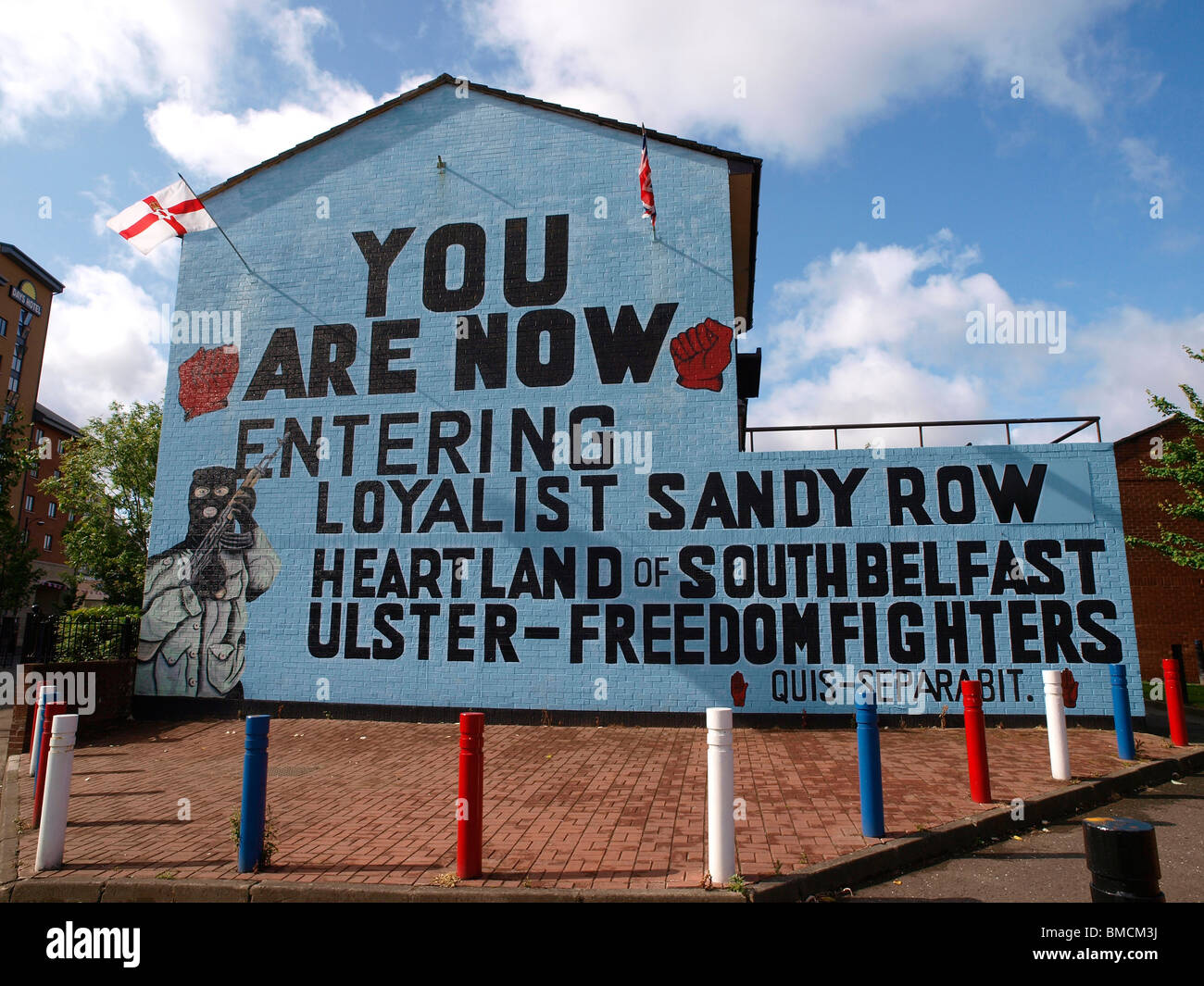 Ulster-Freedom Fighters UFF murale loyaliste Sandy Row Belfast Banque D'Images