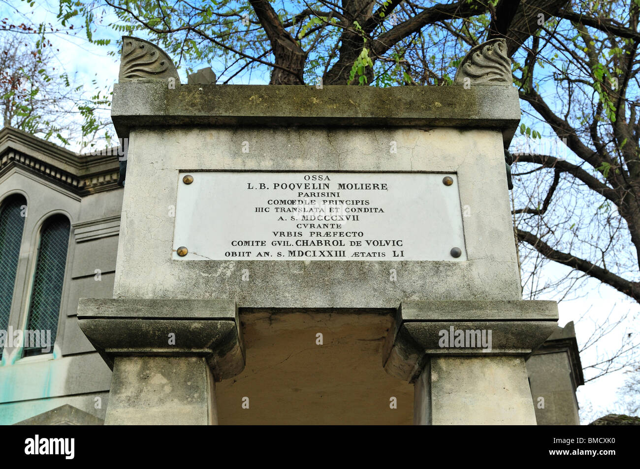 Tombe de Molière, cimetière du Père-Lachaise, Paris, Ile-de-France