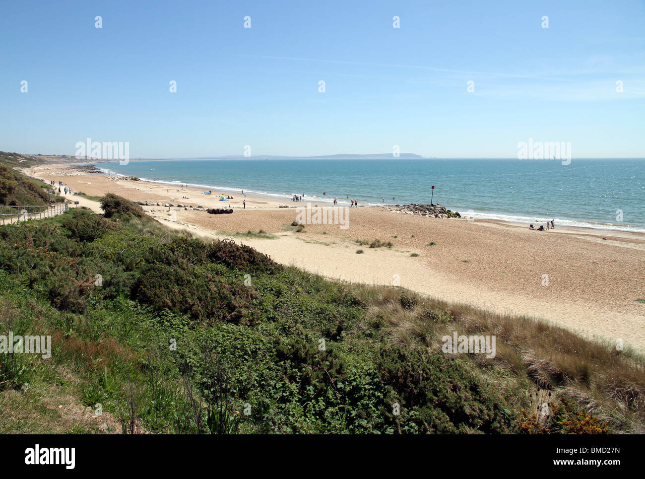 Château de Highcliffe,plage,Christchurch Dorset à l'Est. Banque D'Images