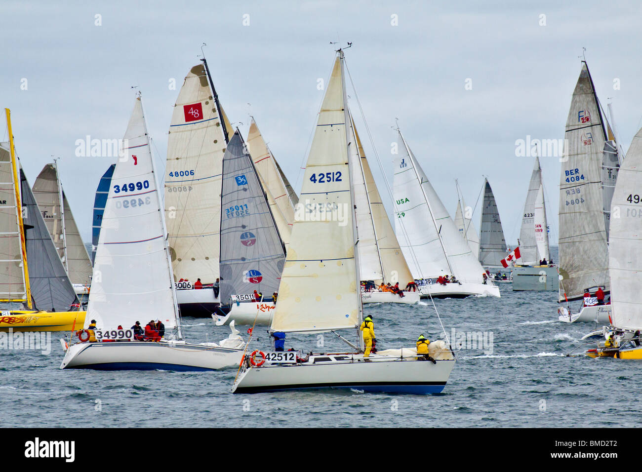 Les participants en 2010 classique Swiftsure yacht race-Victoria, Colombie-Britannique, Canada. Banque D'Images