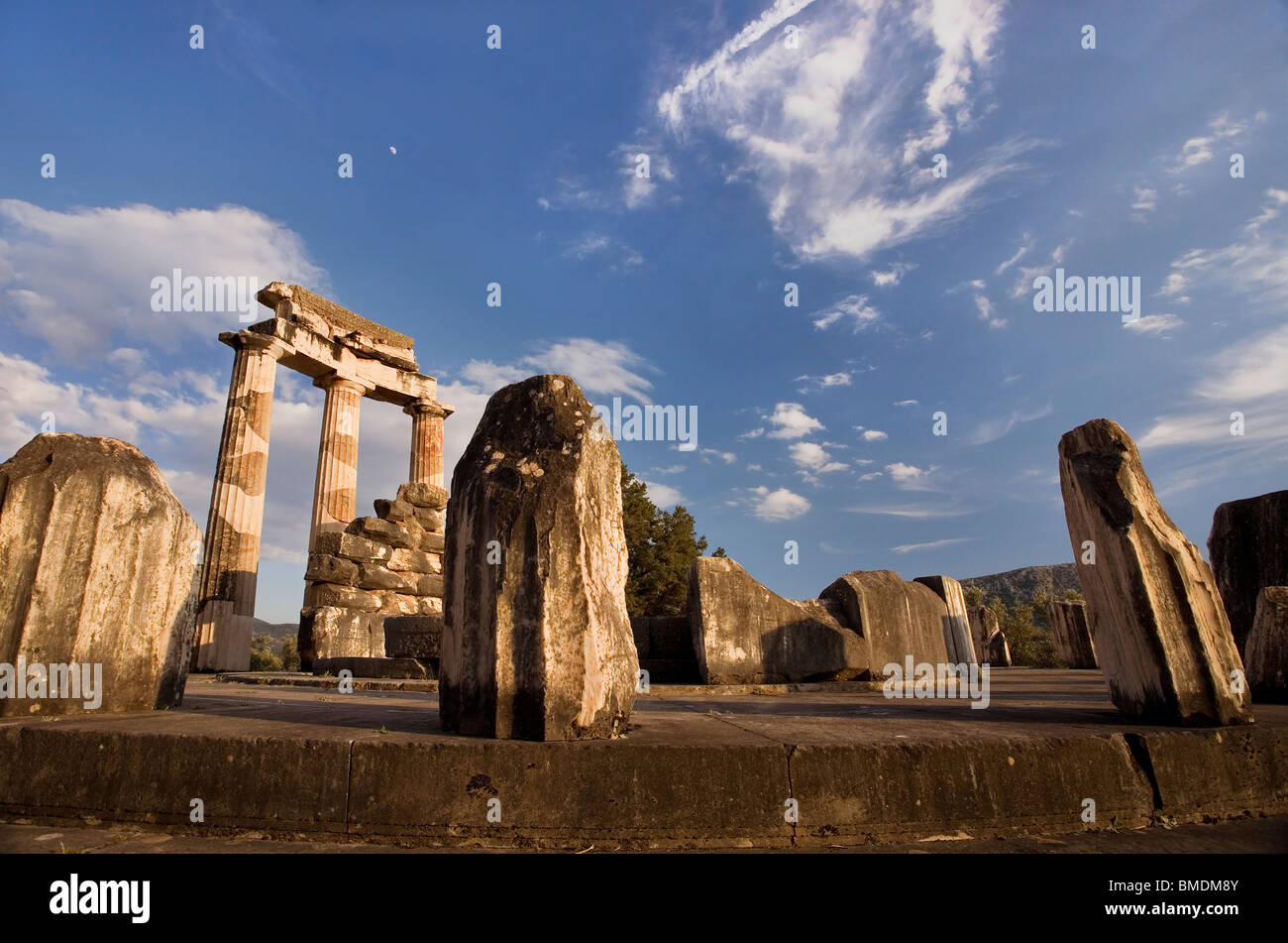 Le sanctuaire d'Athéna Pronaia à Delphes en Grèce Banque D'Images