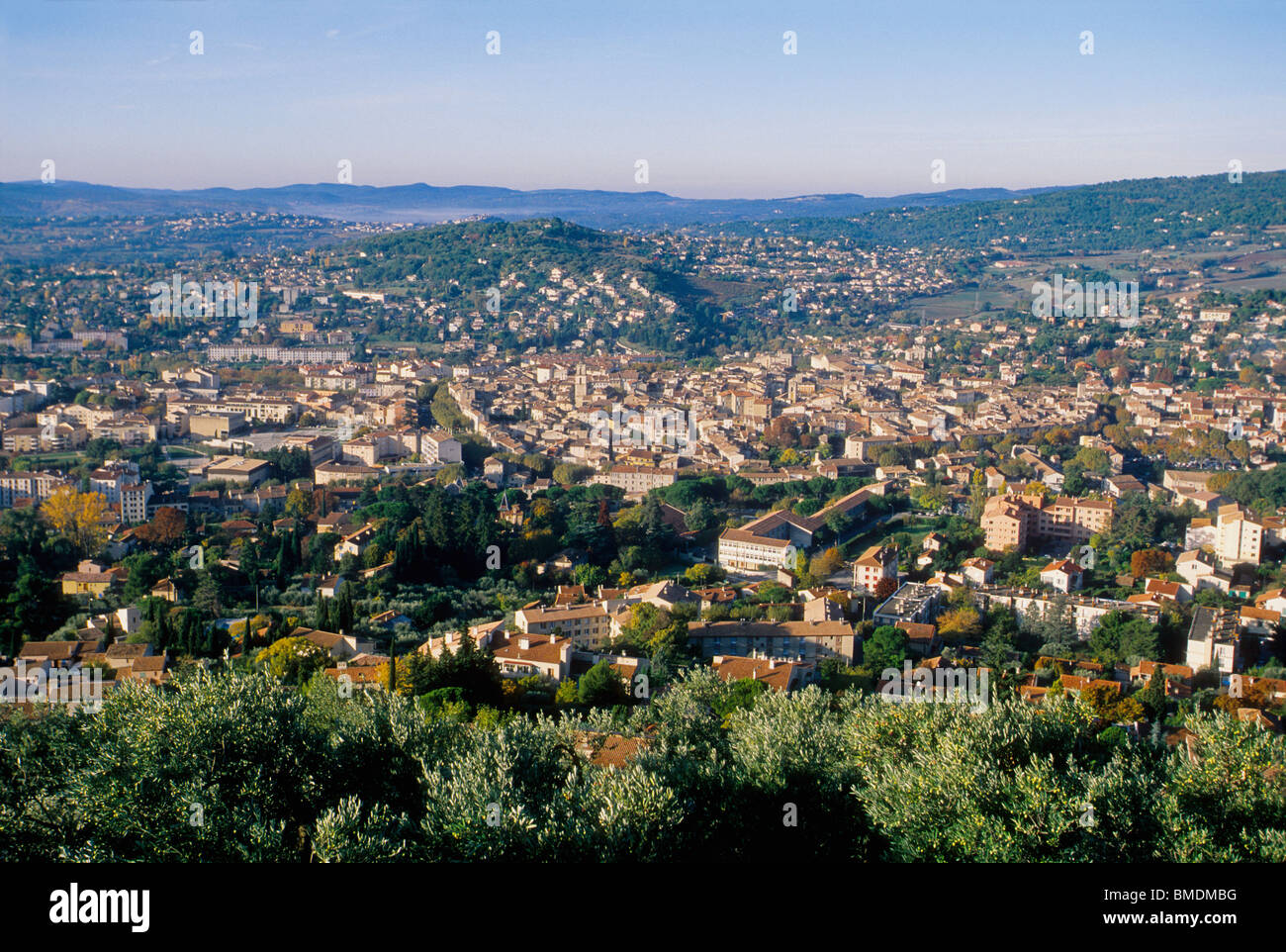 Vue aérienne de la ville de Manosque Banque D'Images