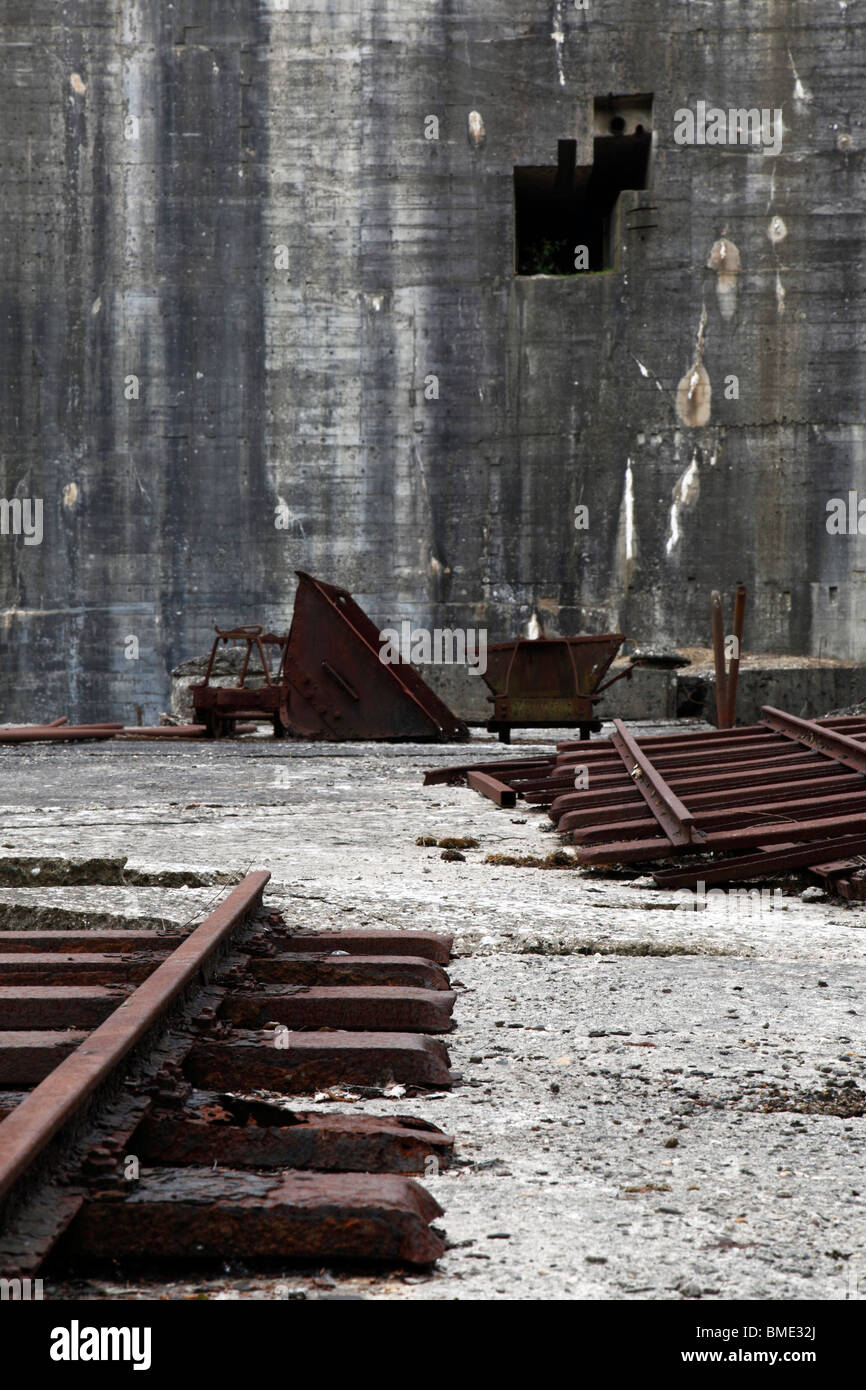 Le bunker de missiles nazis et complexe V1 et V2 à Eperlecques launchpad de missiles dans le nord de la France, construit avec des esclaves Banque D'Images