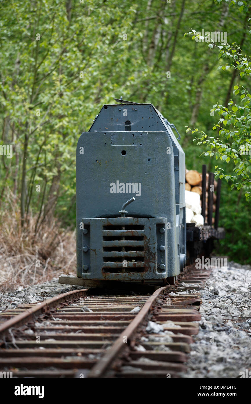 D'un train à la soute missiles nazis et complexe V1 et V2 à bord de missiles Eperlecques, construit avec des esclaves Banque D'Images