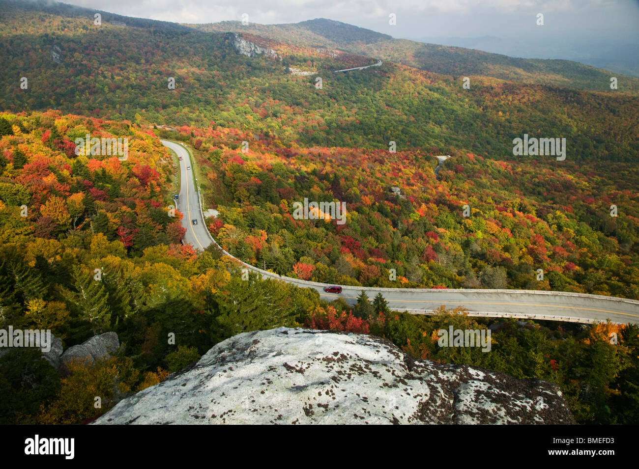 Amérique du Nord, USA, Caroline du Nord, en passant par la route de Blue Ridge Parkway, elevated view Banque D'Images
