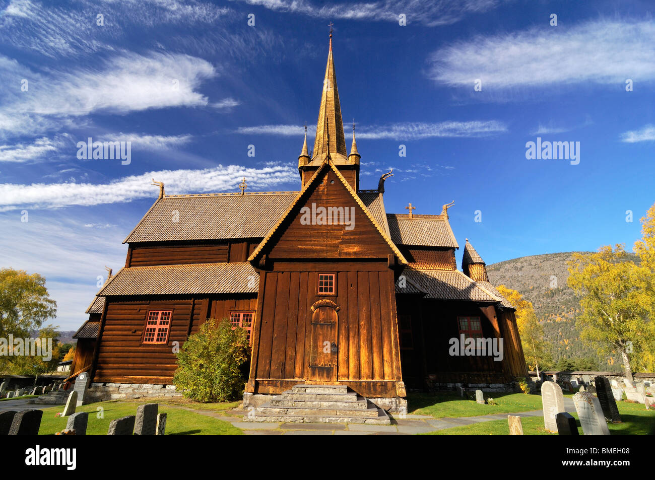 La Scandinavie, la Norvège, vue de l'extérieur de l'église Banque D'Images
