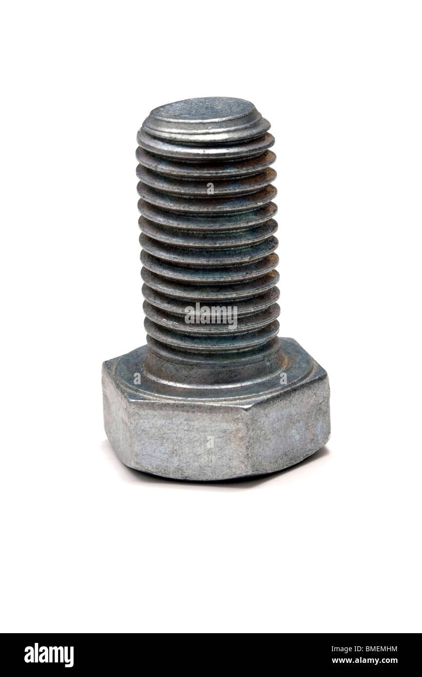 Un seul boulon isolated on white Banque D'Images