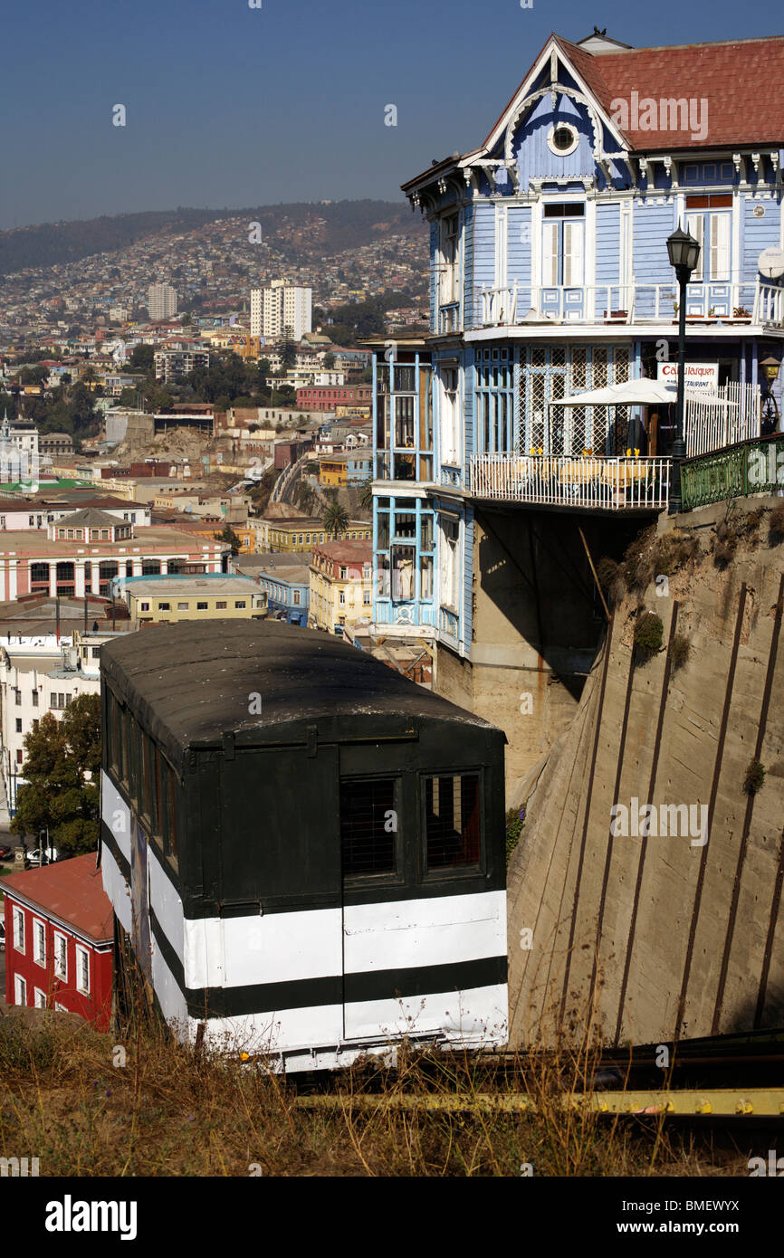 L'ascensor Artilleria à Valapraiso au Chili, en Amérique du Sud Banque D'Images
