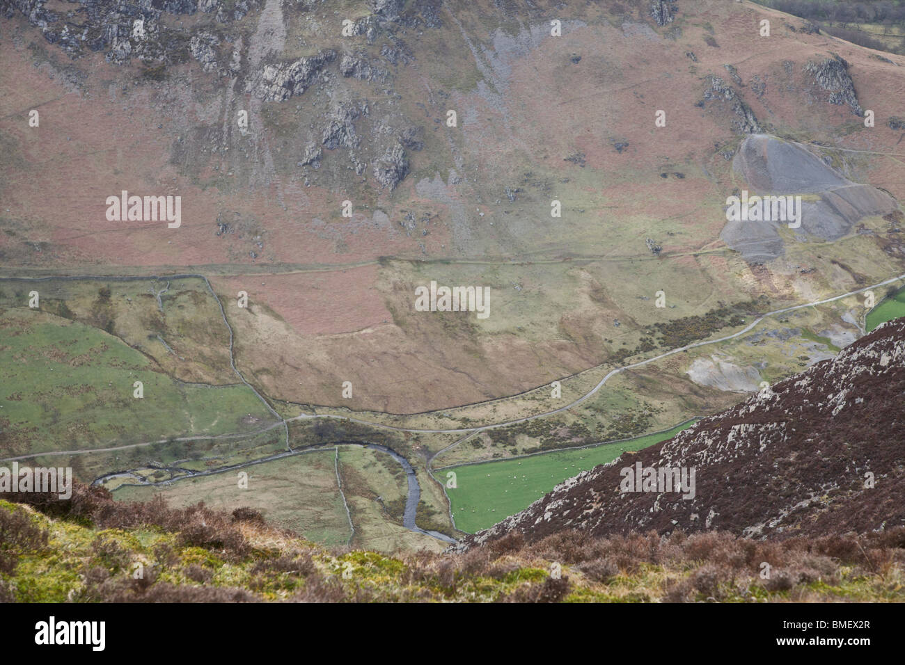 Carrières de Rigghead Lake DIstrict Angleterre Cumberland Valley hills Banque D'Images