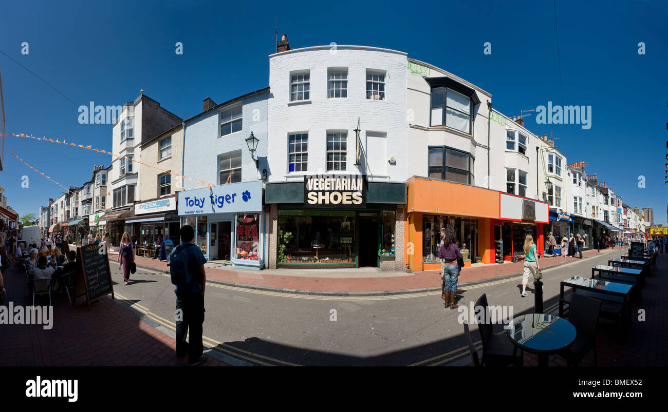 Vue panoramique de Brighton : Sydney Street, dans le Nord de laine. Banque D'Images