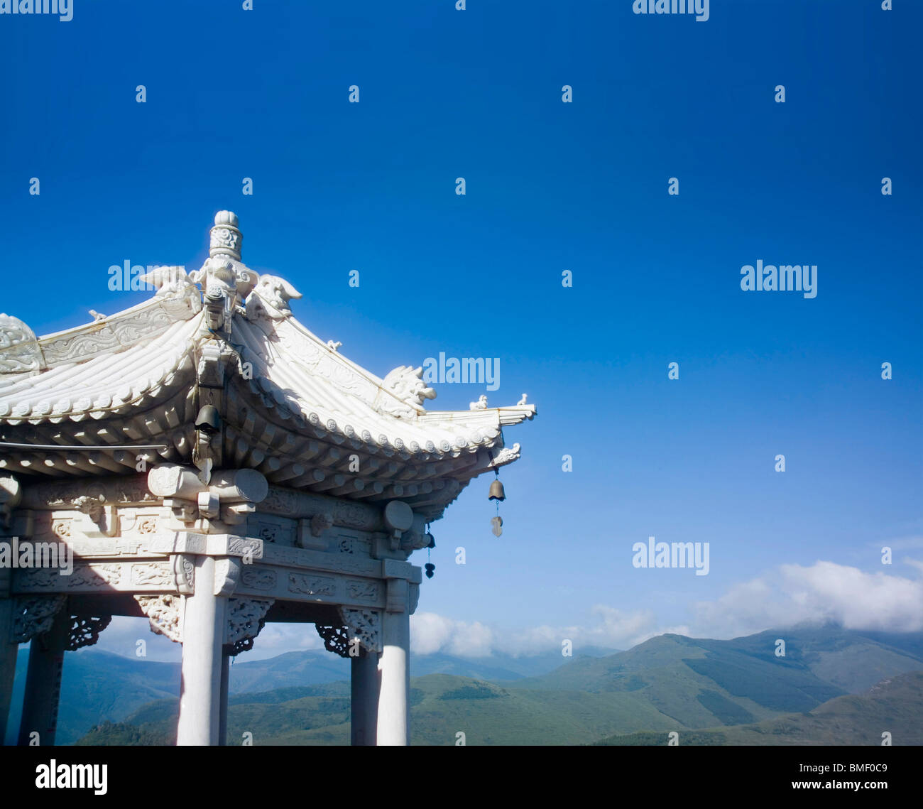 Pavillon dans Shangshitayuan exquis, Temple, Le Mont Wutai Xinzhou Ville, Province de Shanxi, Chine Banque D'Images