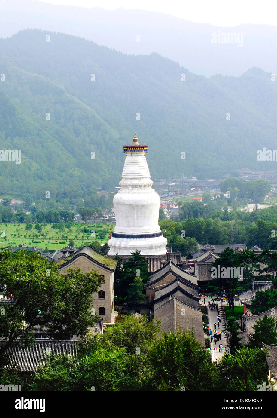 Vue magnifique de Sarira Dagoba, Tayuan, Temple, Le Mont Wutai Xinzhou Ville, Province de Shanxi, Chine Banque D'Images