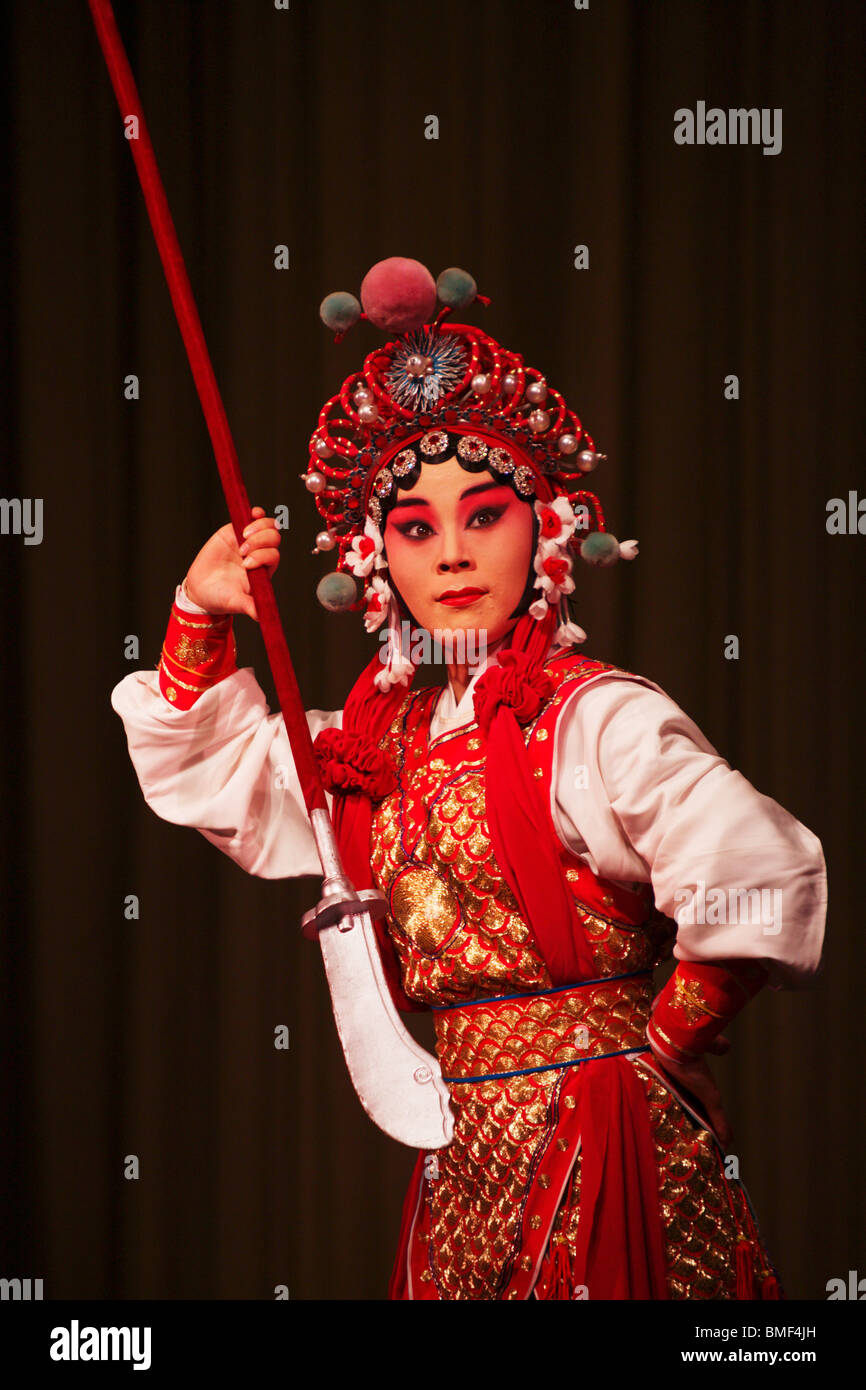 Performance l'opéra de Pékin, Beijing, Chine Banque D'Images