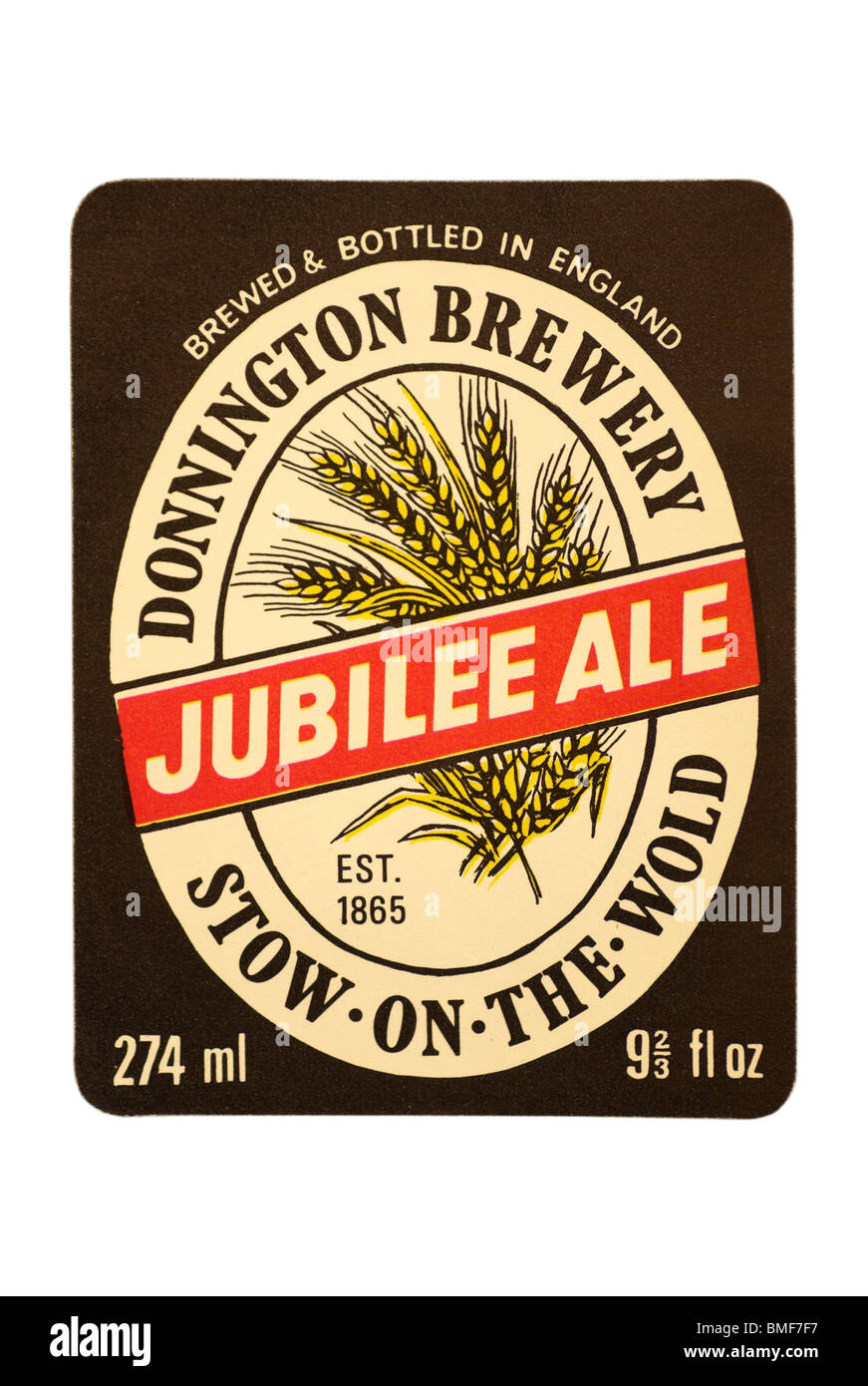 Jubilé de Donnington Beer bottle label - 1977. Banque D'Images