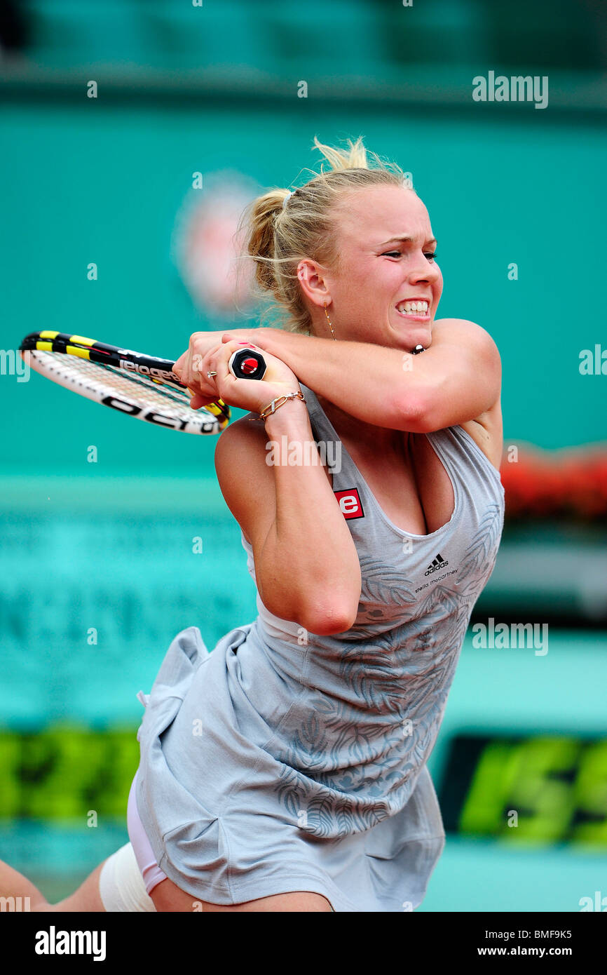 Caroline Wozniacki (DEN) qui participent à l'Open de France 2010 Banque D'Images