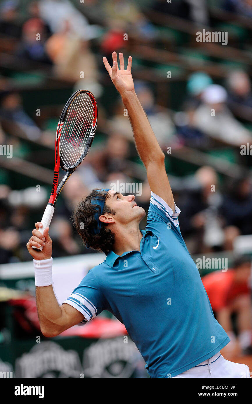 Roger Federer (SUI) participent à l'Open de France 2010 Banque D'Images