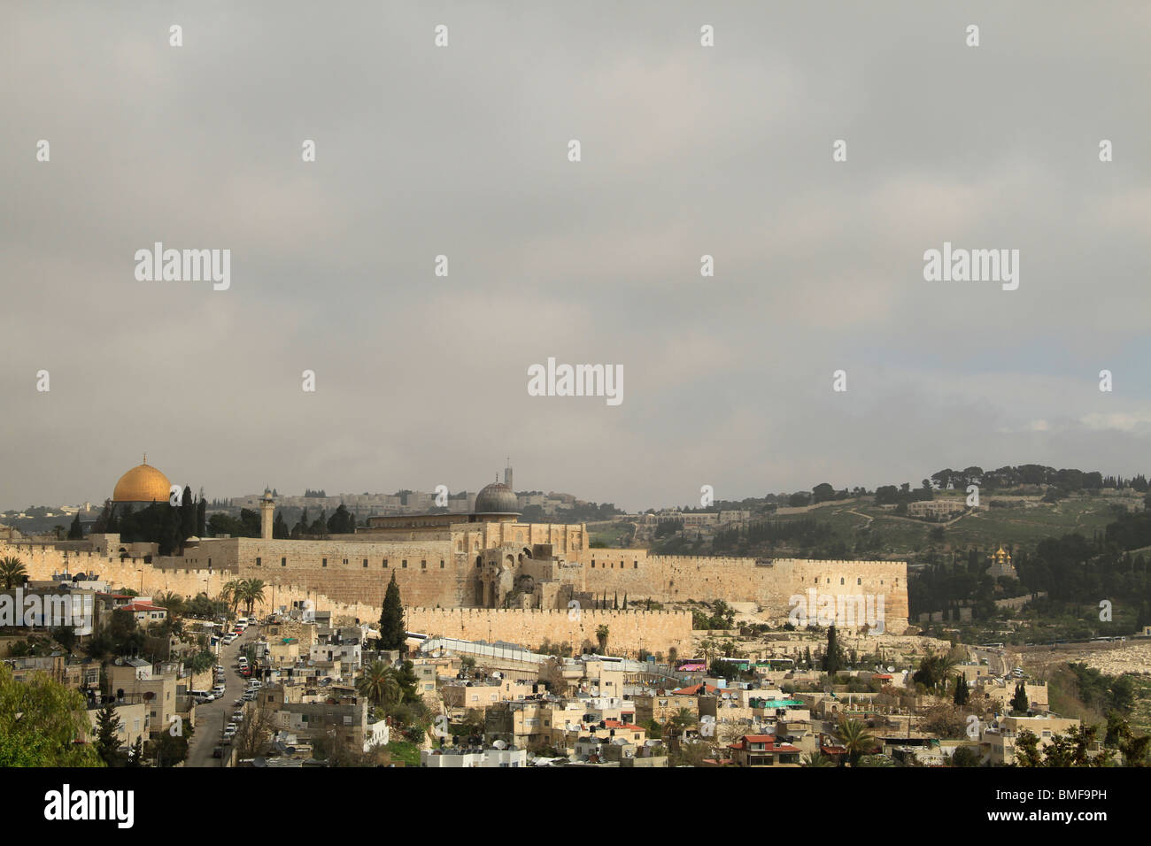 Jérusalem, une vue sur le quartier de Silwan Banque D'Images